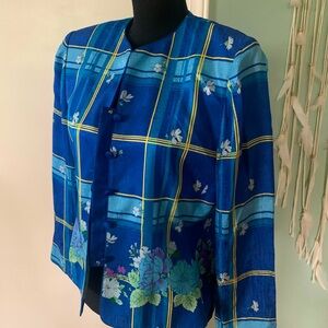 Vintage Papell Petites 100% Silk Blazer